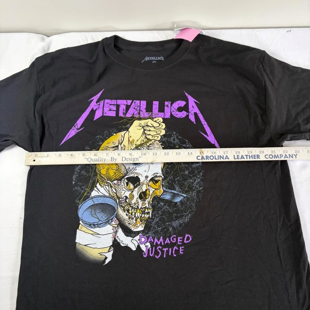 Metallica Damaged‎ Justice Graphic T-Shirt Black Pushead Skull Band Tee SM/MD